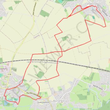 Trace GPS Camphin en Pévèle, itinéraire, parcours