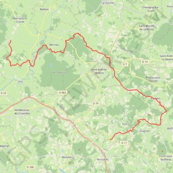 Trace GPS Haut Charolais - Suin - Chiddes - Martigny-le-Comte, itinéraire, parcours