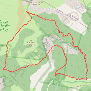 Trace GPS Tour du Rancou dans le Vercors Sud, itinéraire, parcours