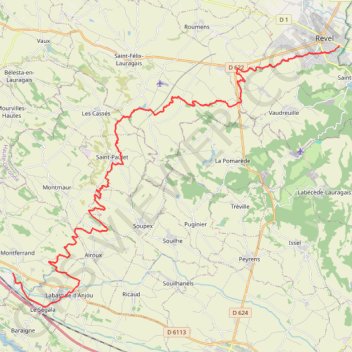 Trace GPS Seuil de Naurouze / Revel, itinéraire, parcours