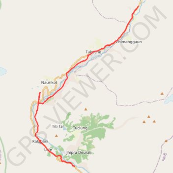 Trace GPS Tour Annapurna - Jour 13 - Marpha - Ghasa, itinéraire, parcours