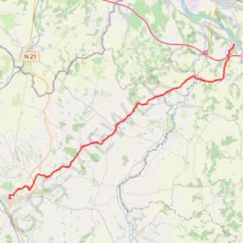 Trace GPS Auvillar-Lectoure, itinéraire, parcours