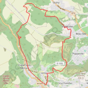 Trace GPS Le Mont Saint-Quentin - La grande boucle, itinéraire, parcours