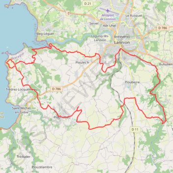 Trace GPS En Vallée du Léguer - Ploumilliau, itinéraire, parcours
