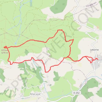 Trace GPS Le Mont Ursuya, itinéraire, parcours