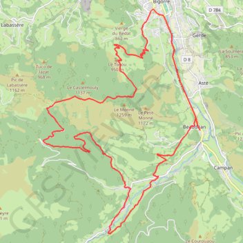 Trace GPS Haute Bigorre - Le Monné, itinéraire, parcours