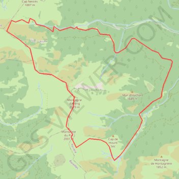 Trace GPS Montagne d'Areng depuis l'artigue de Salabe, itinéraire, parcours