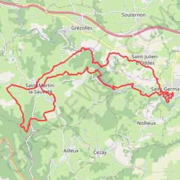 Trace GPS Val d'Aix et Mines de Corent - Saint-Germain-Laval, itinéraire, parcours