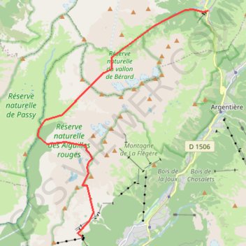 Trace GPS Aiguille de Bérard, itinéraire, parcours
