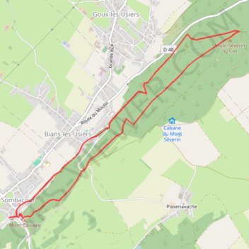 Trace GPS Circuit du val d'Usiers - Doubs, itinéraire, parcours