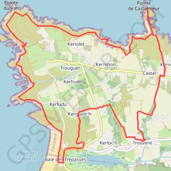 Trace GPS Tour de la Pointe du Van, itinéraire, parcours