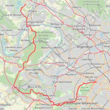 Trace GPS Cergy-Paris (Marly), itinéraire, parcours