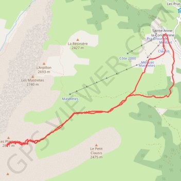 Trace GPS De Saint Anne vers la tête de Croues, itinéraire, parcours
