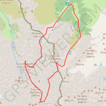 Trace GPS Aiguallut, Barrancs, Salenques depuis l'Artiga de Lin, itinéraire, parcours