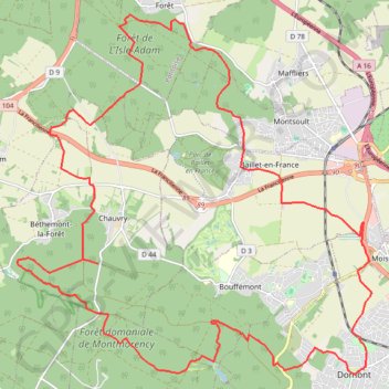 Trace GPS La Domontoise 2019, itinéraire, parcours