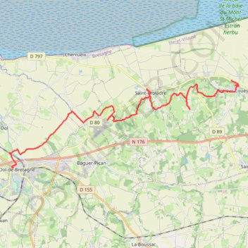 Trace GPS Roz-sur-Couesnon Marche à pied, itinéraire, parcours