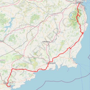 Trace GPS TT22 J3 M1/06 : Port de Cork à Dublin, itinéraire, parcours