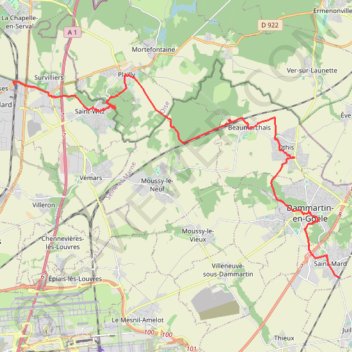 Trace GPS Saint-Mard-Fosses, itinéraire, parcours