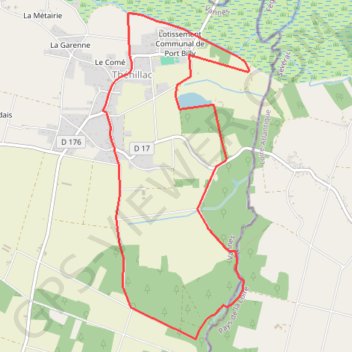 Trace GPS Circuit en pays Mitau - Théhillac, itinéraire, parcours