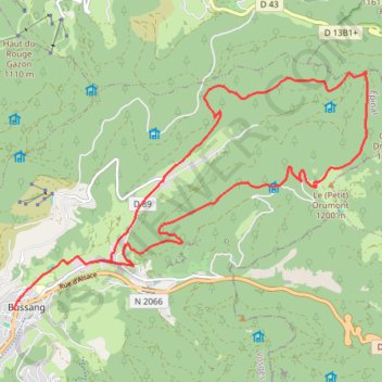 Trace GPS La Chaume du Drumont - Bussang, itinéraire, parcours