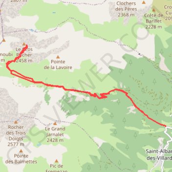 Trace GPS Col de la Lavoire (Belledonne), itinéraire, parcours