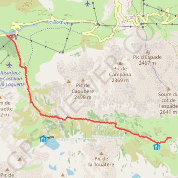 Trace GPS Lac d'Agalops depuis Tournaboup, itinéraire, parcours