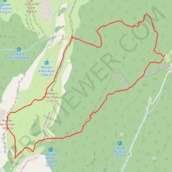 Trace GPS Rocher de Lorzier depuis le Col de la Charmette (Chartreuse), itinéraire, parcours