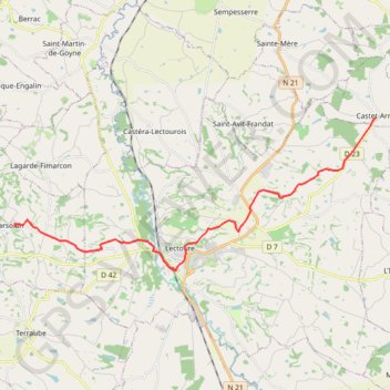 Trace GPS Castet-Arrouy - Marsolan, itinéraire, parcours