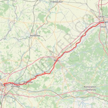 Trace GPS Orléans - Tours, itinéraire, parcours