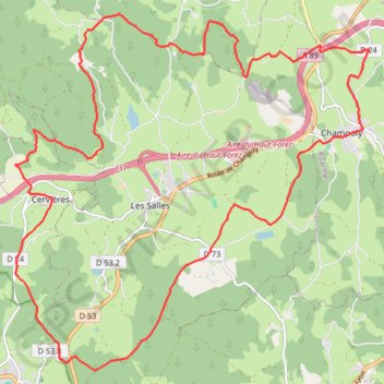 Trace GPS Massif des Bois Noirs - Cervières, itinéraire, parcours