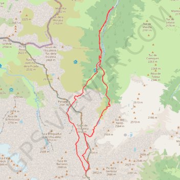 Trace GPS Mulleres depuis Artiga de lin, itinéraire, parcours