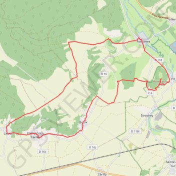 Trace GPS Ascension du Mont Lassois, itinéraire, parcours