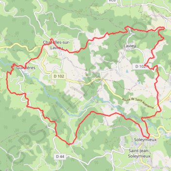 Trace GPS Rando Chazelle sur Lavieu, itinéraire, parcours
