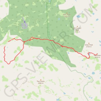 Trace GPS Red Peak, itinéraire, parcours