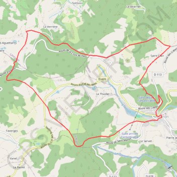 Trace GPS Haute Vallée de l'Yzeron, itinéraire, parcours