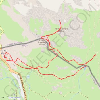 Trace GPS Raquettes à neige au pic d'Estrémère, itinéraire, parcours