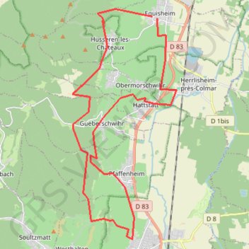 Trace GPS Eguisheim à A la Ville de Nancy, itinéraire, parcours