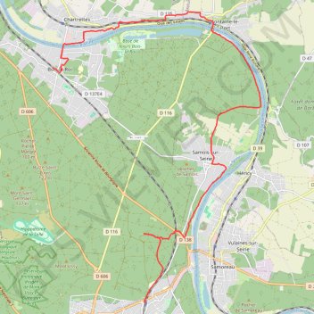 Trace GPS De Bois-le-Roi à Avon, itinéraire, parcours