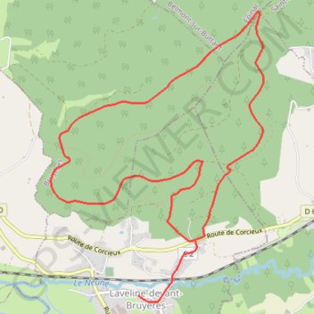 Trace GPS Chemins du Cœur des Vosges - Le rocher de l'Ermitage, itinéraire, parcours
