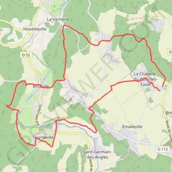 Trace GPS Autour de Brosville, itinéraire, parcours