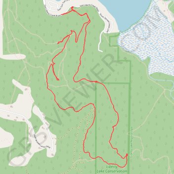 Trace GPS Liberty Lake, itinéraire, parcours