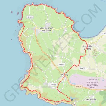 Trace GPS Omonville-la-Petite (50440), itinéraire, parcours