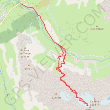 Trace GPS Pointe de Charbonnel : Versant N (version hivernale), itinéraire, parcours