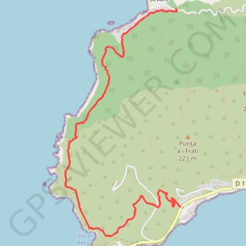 Trace GPS Chemin douanier entre Parata et village de capo di feno, itinéraire, parcours