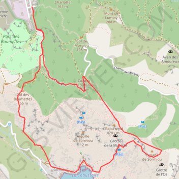 Trace GPS Calanque de Sormiou, itinéraire, parcours