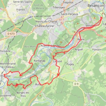 Trace GPS Le Doubs par Monts et Crêtes, itinéraire, parcours