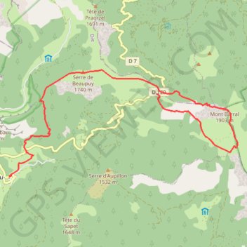 Trace GPS Mont Barral gr2, itinéraire, parcours