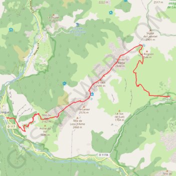 Trace GPS De Valsenestre à Entraigues par les crêtes, itinéraire, parcours