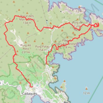 Trace GPS Cadaqués - Creus - Cadaqués, itinéraire, parcours