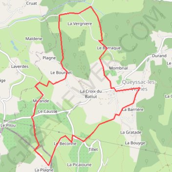 Trace GPS Randonnée à Queyssac-les-Vignes, itinéraire, parcours